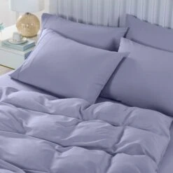 Royal Comfort 2000TC 6 Piece Bamboo Sheet & Quilt Cover Set Cooling Breathable Queen Lilac Grey -Home Luxe Store royal comfort 2000tc 6 piece bamboo sheet quilt cover set cooling breathable queen lilac grey bedzy australia 371519