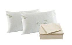 Royal Comfort Bamboo Blend Sheet Set 1000TC And Bamboo Pillows 2 Pack Ultra Soft King Ivory
