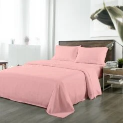Royal Comfort Bamboo Blended Sheet & Pillowcases Set 1000TC Ultra Soft Bedding King Blush