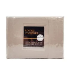 Royal Comfort Bamboo Blended Sheet & Pillowcases Set 1000TC Ultra Soft Bedding Queen Warm Grey -Home Luxe Store royal comfort bamboo blended sheet pillowcases set 1000tc ultra soft bedding queen warm grey bedzy australia 765174