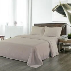 Royal Comfort Bamboo Blended Sheet & Pillowcases Set 1000TC Ultra Soft Bedding Queen Warm Grey