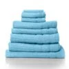 Royal Comfort Eden Egyptian Cotton 600GSM 8 Piece Luxury Bath Towels Set 8 Piece Aqua