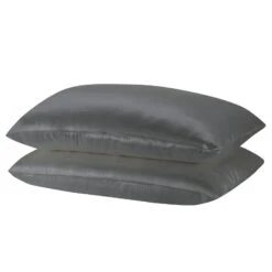 Royal Comfort Mulberry Soft Silk Hypoallergenic Pillowcase Twin Pack 51 X 76cm 51 X 76 Cm Charcoal -Home Luxe Store royal comfort mulberry soft silk hypoallergenic pillowcase twin pack 51 x 76cm 51 x 76 cm charcoal bedzy australia 509455