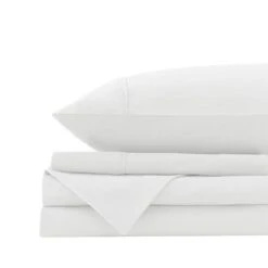 Royal Comfort Vintage Washed 100% Cotton Sheet Set Fitted Flat Sheet Pillowcases King White -Home Luxe Store royal comfort vintage washed 100 cotton sheet set fitted flat sheet pillowcases king white bedzy australia 298274