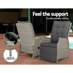 Set Of 2 Elara Outdoor Recliner Patio Chairs Grey -Home Luxe Store set of 2 elara outdoor recliner patio chairs grey bedzy australia abn 18 642 972 209 357364