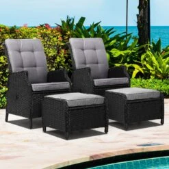 Set Of 2 Ella Outdoor Recliner Patio Chairs Black -Home Luxe Store set of 2 ella outdoor recliner patio chairs black bedzy australia abn 18 642 972 209 856881
