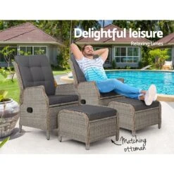 Set Of 2 Ella Outdoor Recliner Patio Chairs Grey -Home Luxe Store set of 2 ella outdoor recliner patio chairs grey bedzy australia abn 18 642 972 209 167906