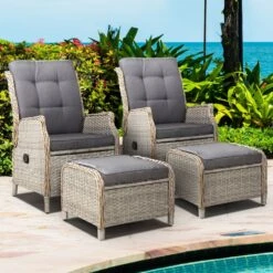 Set Of 2 Ella Outdoor Recliner Patio Chairs Grey -Home Luxe Store set of 2 ella outdoor recliner patio chairs grey bedzy australia abn 18 642 972 209 295843