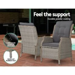 Set Of 2 Ella Outdoor Recliner Patio Chairs Grey -Home Luxe Store set of 2 ella outdoor recliner patio chairs grey bedzy australia abn 18 642 972 209 669239