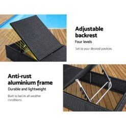 Set Of 2 Finnley Outdoor Sun Loungers - Interchangeable Colours: Beige, Grey, Red -Home Luxe Store set of 2 finnley outdoor sun loungers interchangeable colours beige grey red furniture outdoor bedzy australia 654946