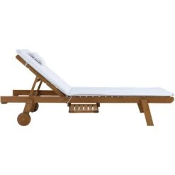 Set Of 2 Wooden Sun Loungers Wheel Patio White -Home Luxe Store set of 2 wooden sun loungers wheel patio white bedzy australia abn 18 642 972 209 190875