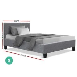 Single Package | Coogee Bed Grey & Glay Bonnell Spring Mattress (Medium Firm) -Home Luxe Store single package coogee bed grey glay bonnell spring mattress medium firm bedzy australia 214496