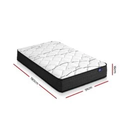 Single Package | Coogee Bed Grey & Glay Bonnell Spring Mattress (Medium Firm) -Home Luxe Store single package coogee bed grey glay bonnell spring mattress medium firm bedzy australia 598137
