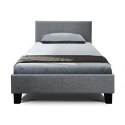 Single Package | Coogee Bed Grey & Glay Bonnell Spring Mattress (Medium Firm) -Home Luxe Store single package coogee bed grey glay bonnell spring mattress medium firm bedzy australia 847416
