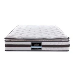 Single Package | Coogee Bed Grey & Normay Bonnell Spring Pillow Top Mattress (Medium Firm) -Home Luxe Store single package coogee bed grey normay bonnell spring pillow top mattress medium firm bedzy australia 286608