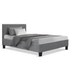 Single Package | Coogee Bed Grey & Normay Bonnell Spring Pillow Top Mattress (Medium Firm) -Home Luxe Store single package coogee bed grey normay bonnell spring pillow top mattress medium firm bedzy australia 975027