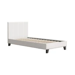 Single Package | Coogee Cuddly White Bouclé Bed Frame & Bonita Pillow Top Mattress (Medium Firm) -Home Luxe Store single package coogee cuddly white boucle bed frame bonita pillow top mattress medium firm bedzy australia 733910