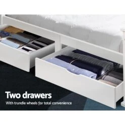 Single Package | Kids Cottesloe Storage Bed With Two Drawers & Bonita Pillow Top Mattress (Medium Firm) -Home Luxe Store single package kids rio storage bed with drawers white bonita pillow top mattress medium firm bedzy australia abn 18 642 972 209 478268