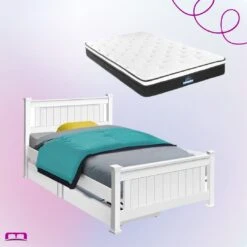 Single Package | Kids Cottesloe Storage Bed With Two Drawers & Bonita Pillow Top Mattress (Medium Firm)