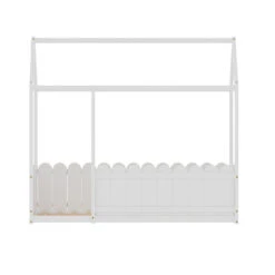 Single Package | Kori House Shaped Wooden Floor Bed Frame White, Alzbeta Mattress (Medium Firm) & Waterproof Bamboo Mattress Protector -Home Luxe Store single package kori house shaped wooden floor bed frame white alzbeta mattress medium firm waterproof bamboo mattress protector baby kids kids furniture kids be 171767