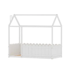 Single Package | Kori House Shaped Wooden Floor Bed Frame White, Alzbeta Mattress (Medium Firm) & Waterproof Bamboo Mattress Protector -Home Luxe Store single package kori house shaped wooden floor bed frame white alzbeta mattress medium firm waterproof bamboo mattress protector baby kids kids furniture kids be 349020