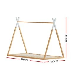 Single Package | Low-set Teepee Style Floor Bed Frame, Alzbeta Mattress (Medium Firm) & Waterproof Bamboo Mattress Protector -Home Luxe Store single package low set teepee style floor bed frame alzbeta mattress medium firm waterproof bamboo mattress protector baby kids kids furniture kids beds bed fra 254486
