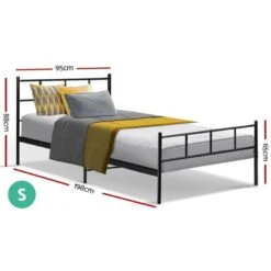 Single Package | Wategos Metal Bed & Bonita Pillow Top Mattress (Medium Firm) -Home Luxe Store single package wategos metal bed bonita pillow top mattress medium firm bedzy australia 898119