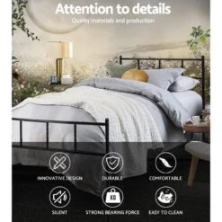 Single Package | Wategos Metal Bed & Bonita Pillow Top Mattress (Medium Firm) -Home Luxe Store single package wategos metal bed bonita pillow top mattress medium firm bedzy australia 949005