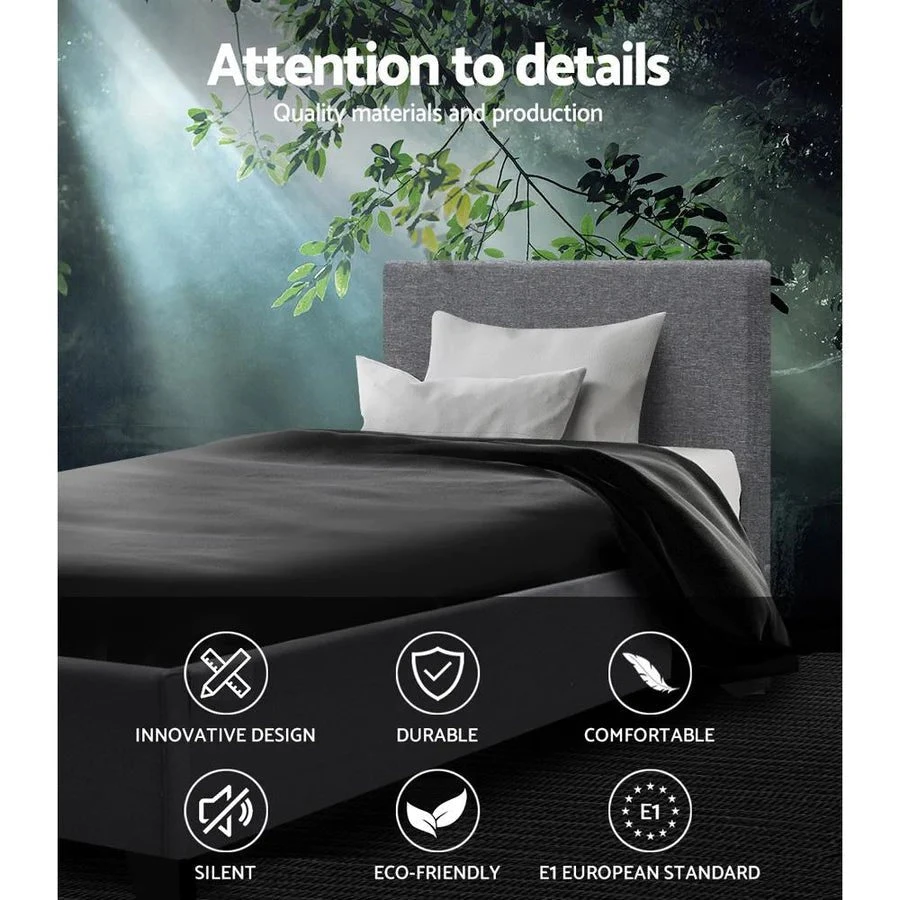 Single Premium Package | Coogee Bed Frame Grey, Algarve Euro Top Pocket Spring Mattress (Medium Firm) & Pillowtop Mattress Topper 5 Single Premium Package | Coogee Bed Frame Grey, Algarve Euro Top Pocket Spring Mattress (Medium Firm) & Pillowtop Mattress Topper - Image 5