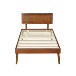 Single Premium Package | Splay Wooden Bed Frame Walnut, Algarve Euro Top Pocket Spring Mattress (Medium Firm) & Pillowtop Mattress Topper -Home Luxe Store single premium package splay wooden bed frame walnut algarve euro top pocket spring mattress medium firm pillowtop mattress topper bedzy australia 265907