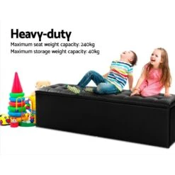 Storage Ottoman Blanket Box Black LARGE Leather Rest Chest Toy Foot Stool -Home Luxe Store storage ottoman blanket box black large leather rest chest toy foot stool bedzy australia abn 18 642 972 209 137358
