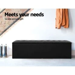 Storage Ottoman Blanket Box Black LARGE Leather Rest Chest Toy Foot Stool -Home Luxe Store storage ottoman blanket box black large leather rest chest toy foot stool bedzy australia abn 18 642 972 209 568659