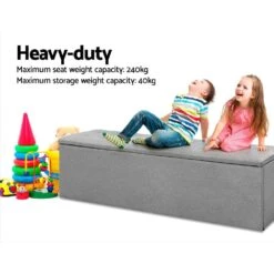 Storage Ottoman Blanket Box Grey LARGE Fabric Rest Chest Toy Foot Stool -Home Luxe Store storage ottoman blanket box grey large fabric rest chest toy foot stool bedzy australia abn 18 642 972 209 393376