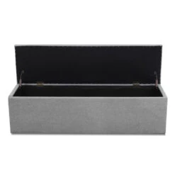 Storage Ottoman Blanket Box Grey LARGE Fabric Rest Chest Toy Foot Stool -Home Luxe Store storage ottoman blanket box grey large fabric rest chest toy foot stool bedzy australia abn 18 642 972 209 926438