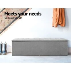 Storage Ottoman Blanket Box Grey LARGE Fabric Rest Chest Toy Foot Stool -Home Luxe Store storage ottoman blanket box grey large fabric rest chest toy foot stool bedzy australia abn 18 642 972 209 989104