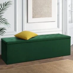 Storage Ottoman Blanket Box Velvet Foot Stool Rest Chest Couch Green -Home Luxe Store storage ottoman blanket box velvet foot stool rest chest couch green bedzy australia abn 18 642 972 209 439525