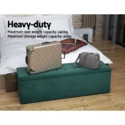 Storage Ottoman Blanket Box Velvet Foot Stool Rest Chest Couch Green -Home Luxe Store storage ottoman blanket box velvet foot stool rest chest couch green bedzy australia abn 18 642 972 209 451064