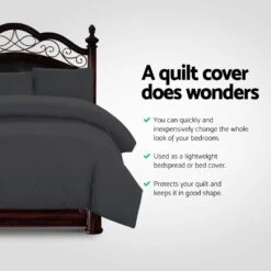 Super King Classic Quilt Cover Set - Black -Home Luxe Store super king classic quilt cover set black bedzy australia 178018