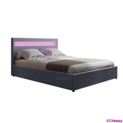 Wanda Double Gas Lift Storage Bed Frame With LED Lights – Grey