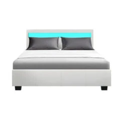 Wanda Double Gas Lift Storage Bed Frame With LED Lights – White 13 Wanda Double Gas Lift Storage Bed Frame With LED Lights – White -Home Luxe Store wanda led storage double bed frame white bedzy australia 460497