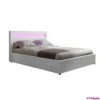 Wanda Queen Gas Lift Storage Bed Frame With LED Lights – White