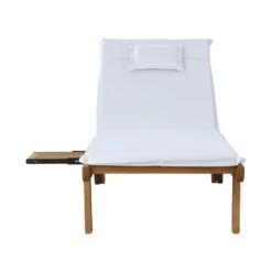 Wooden Sun Lounger Wheel Patio White -Home Luxe Store wooden sun lounger wheel patio white bedzy australia abn 18 642 972 209 519817