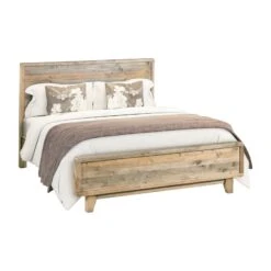 Woodland Queen Size Wooden Bed Frame Light Brown